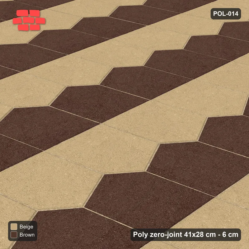 Interlock (Pasco) 41x28 cm · POL-014 · Interlocking Pairs, Pair-member colouring, 15 deg turn, kerb frame · Side view Interlock (Pasco) 41x28 cm · POL-014 · Interlocking Pairs, Pair-member colouring, 15 deg turn, kerb frame · Side view
