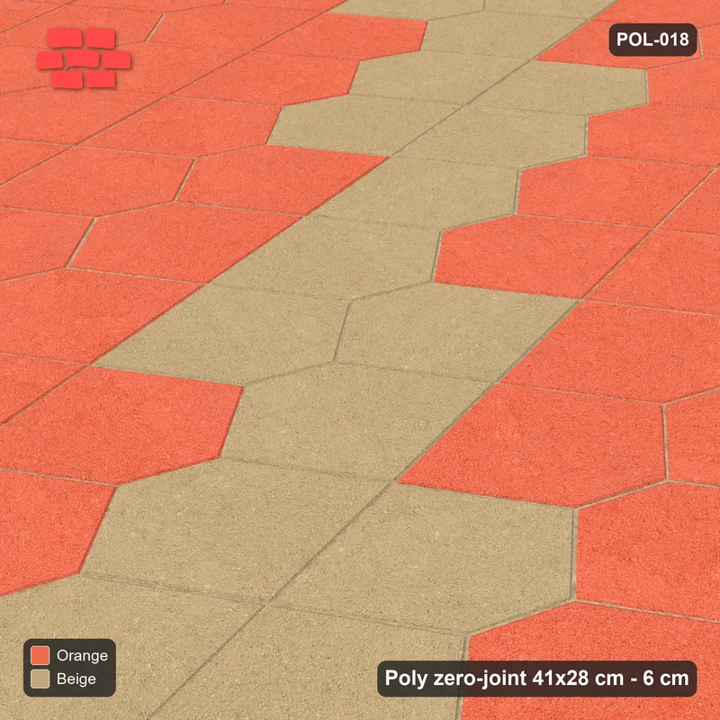 Interlock (Pasco) 41x28 cm · POL-018 · Interlocking Pairs, 50cm cross band, 30 deg turn, kerb frame · Side view Interlock (Pasco) 41x28 cm · POL-018 · Interlocking Pairs, 50cm cross band, 30 deg turn, kerb frame · Side view