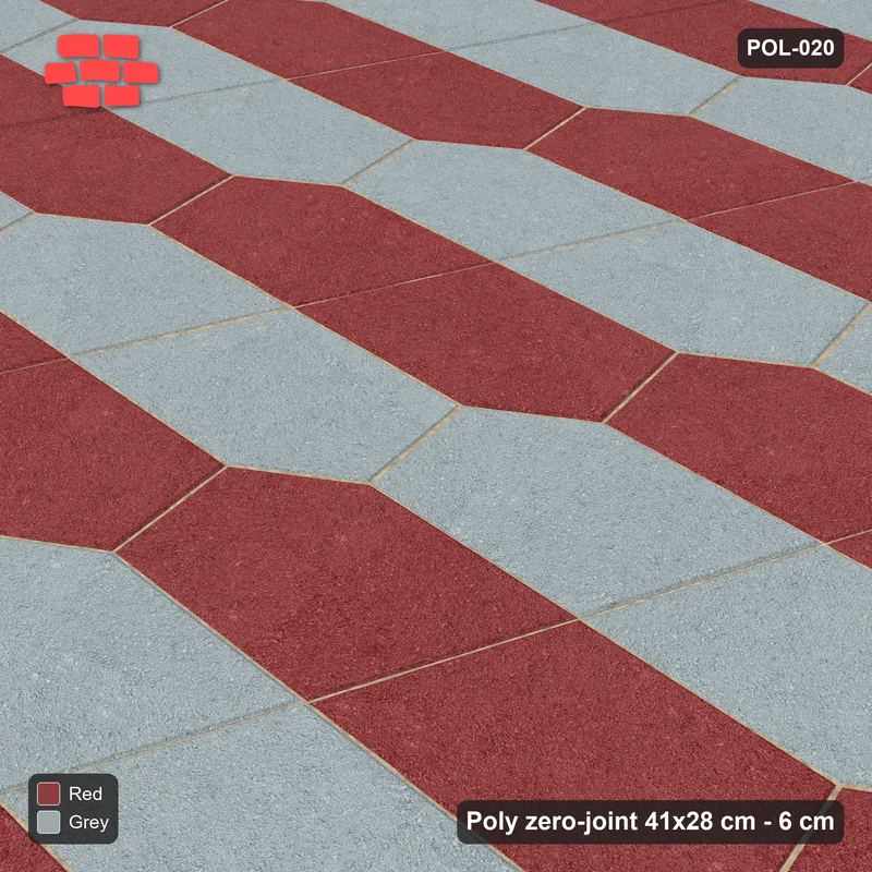 Interlock (Pasco) 41x28 cm · POL-020 · Interlocking Pairs, Pair-cell checker 1, 0 deg turn, kerb frame · Side view Interlock (Pasco) 41x28 cm · POL-020 · Interlocking Pairs, Pair-cell checker 1, 0 deg turn, kerb frame · Side view
