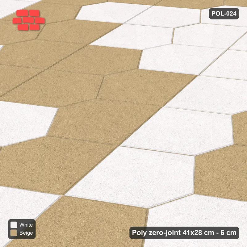 Interlock (Pasco) 41x28 cm · POL-024 · Interlocking Pairs, Tonal blend, 30 deg turn, kerb frame · Side view Interlock (Pasco) 41x28 cm · POL-024 · Interlocking Pairs, Tonal blend, 30 deg turn, kerb frame · Side view