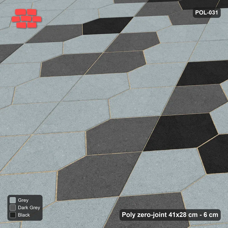 Interlock (Pasco) 41x28 cm · POL-031 · Interlocking Pairs, Tonal blend, 45 deg turn, kerb frame · Side view Interlock (Pasco) 41x28 cm · POL-031 · Interlocking Pairs, Tonal blend, 45 deg turn, kerb frame · Side view