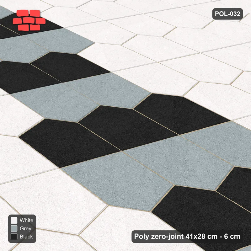 Interlock (Pasco) 41x28 cm · POL-032 · Interlocking Pairs, Pair-coloured band, 0 deg turn, kerb frame · Side view Interlock (Pasco) 41x28 cm · POL-032 · Interlocking Pairs, Pair-coloured band, 0 deg turn, kerb frame · Side view