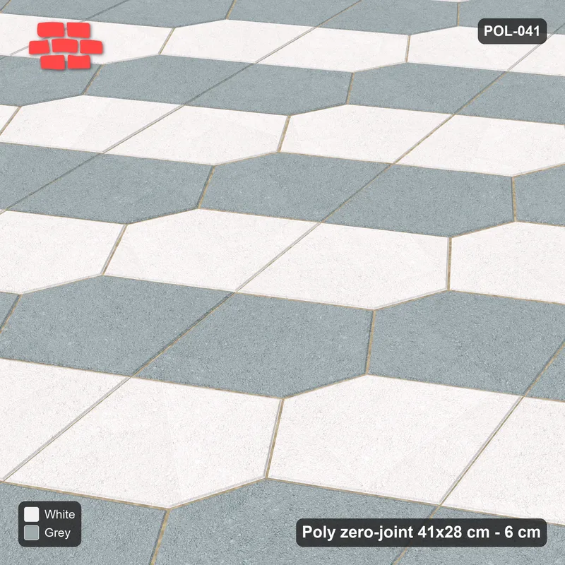 Interlock (Pasco) 41x28 cm · POL-041 · Interlocking Pairs, Pair-cell checker 1, 30 deg turn · Side view Interlock (Pasco) 41x28 cm · POL-041 · Interlocking Pairs, Pair-cell checker 1, 30 deg turn · Side view