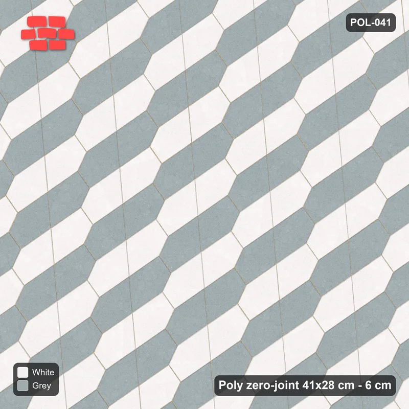 Interlock (Pasco) 41x28 cm · POL-041 · Interlocking Pairs, Pair-cell checker 1, 30 deg turn · Top view Interlock (Pasco) 41x28 cm · POL-041 · Interlocking Pairs, Pair-cell checker 1, 30 deg turn · Top view