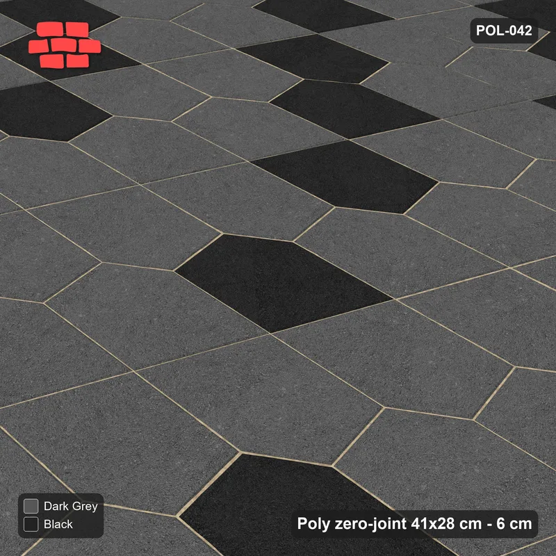 Interlock (Pasco) 41x28 cm · POL-042 · Interlocking Pairs, Diagonal stripes, 0 deg turn, kerb frame · Side view Interlock (Pasco) 41x28 cm · POL-042 · Interlocking Pairs, Diagonal stripes, 0 deg turn, kerb frame · Side view