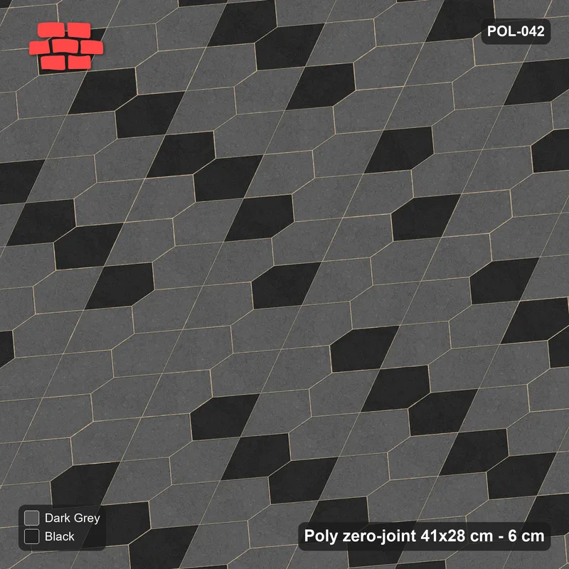 Interlock (Pasco) 41x28 cm · POL-042 · Interlocking Pairs, Diagonal stripes, 0 deg turn, kerb frame · Top view Interlock (Pasco) 41x28 cm · POL-042 · Interlocking Pairs, Diagonal stripes, 0 deg turn, kerb frame · Top view