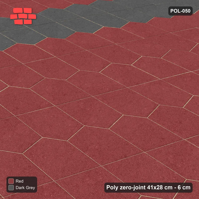 Interlock (Pasco) 41x28 cm · POL-050 · Interlocking Pairs, Accent rows 1 in 5, 0 deg turn, kerb frame · Side view Interlock (Pasco) 41x28 cm · POL-050 · Interlocking Pairs, Accent rows 1 in 5, 0 deg turn, kerb frame · Side view