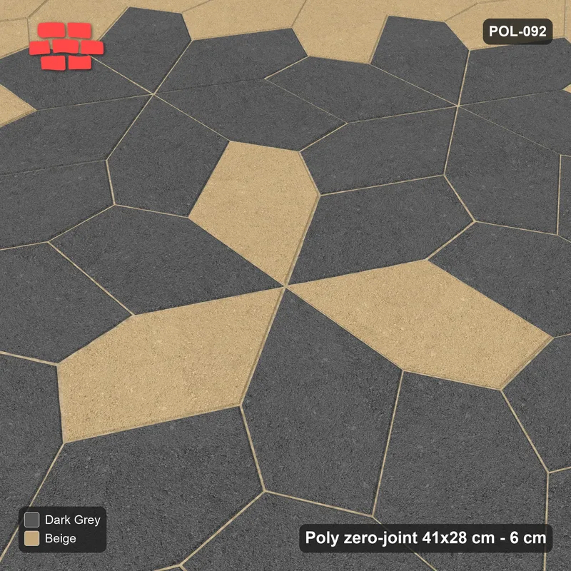Interlock (Pasco) 41x28 cm · POL-092 · Random Lay Star Medallion, Stone & Earth, flower of 7 stars · Side view Interlock (Pasco) 41x28 cm · POL-092 · Random Lay Star Medallion, Stone & Earth, flower of 7 stars · Side view
