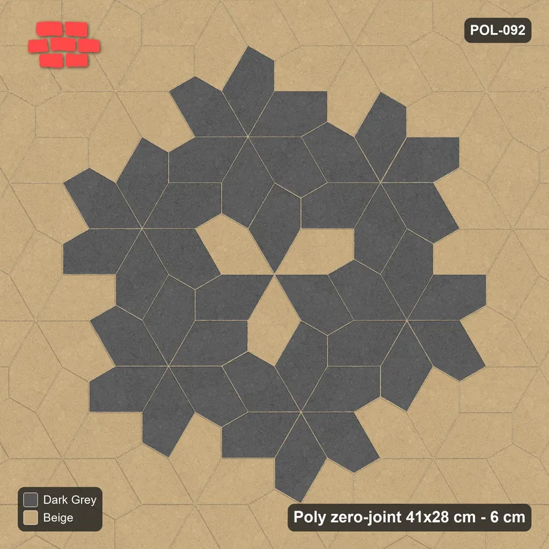 Interlock (Pasco) 41x28 cm · POL-092 · Random Lay Star Medallion, Stone & Earth, flower of 7 stars · Top view Interlock (Pasco) 41x28 cm · POL-092 · Random Lay Star Medallion, Stone & Earth, flower of 7 stars · Top view
