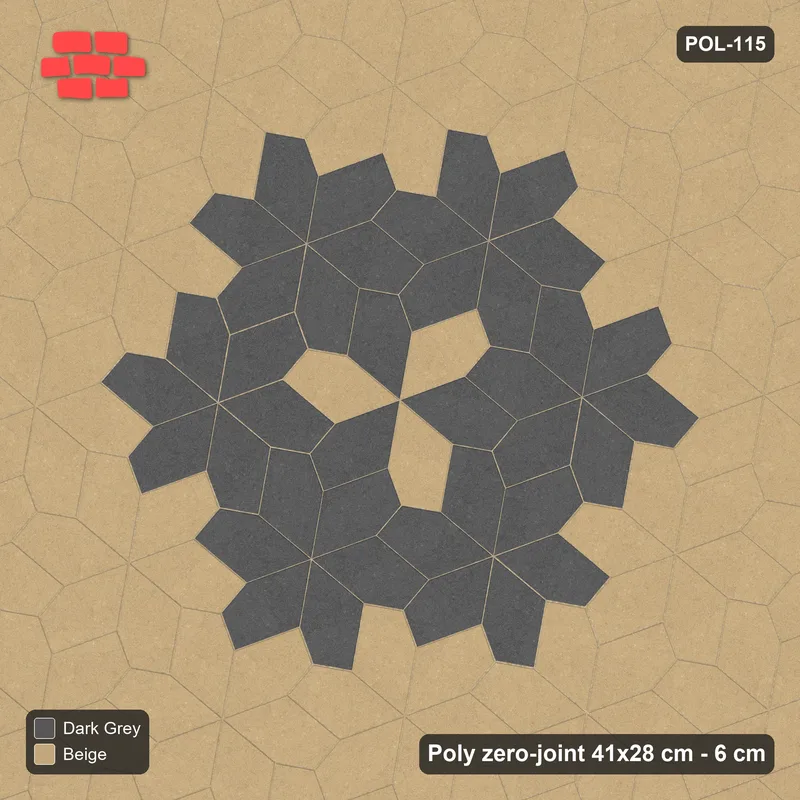 Interlock (Pasco) 41x28 cm · POL-115 · Random Lay Star Medallion, Stone & Earth, flower of 7 stars · Top view Interlock (Pasco) 41x28 cm · POL-115 · Random Lay Star Medallion, Stone & Earth, flower of 7 stars · Top view