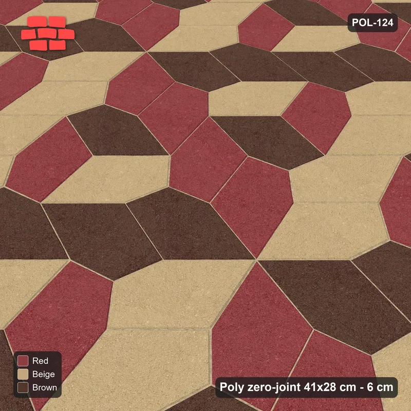 Interlock (Pasco) 41x28 cm · POL-124 · Random Lay Tumbling Three-Tone, Tuscany, each orientation its own tone (tumbling blocks) · Side view Interlock (Pasco) 41x28 cm · POL-124 · Random Lay Tumbling Three-Tone, Tuscany, each orientation its own tone (tumbling blocks) · Side view