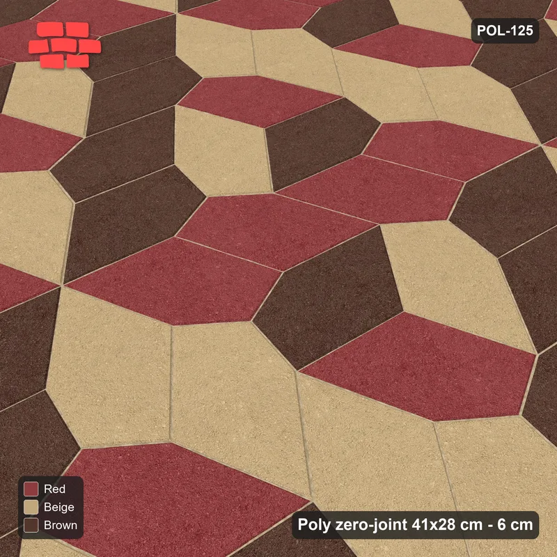 Interlock (Pasco) 41x28 cm · POL-125 · Random Lay Tumbling Three-Tone, Tuscany, each orientation its own tone (tumbling blocks) · Side view Interlock (Pasco) 41x28 cm · POL-125 · Random Lay Tumbling Three-Tone, Tuscany, each orientation its own tone (tumbling blocks) · Side view