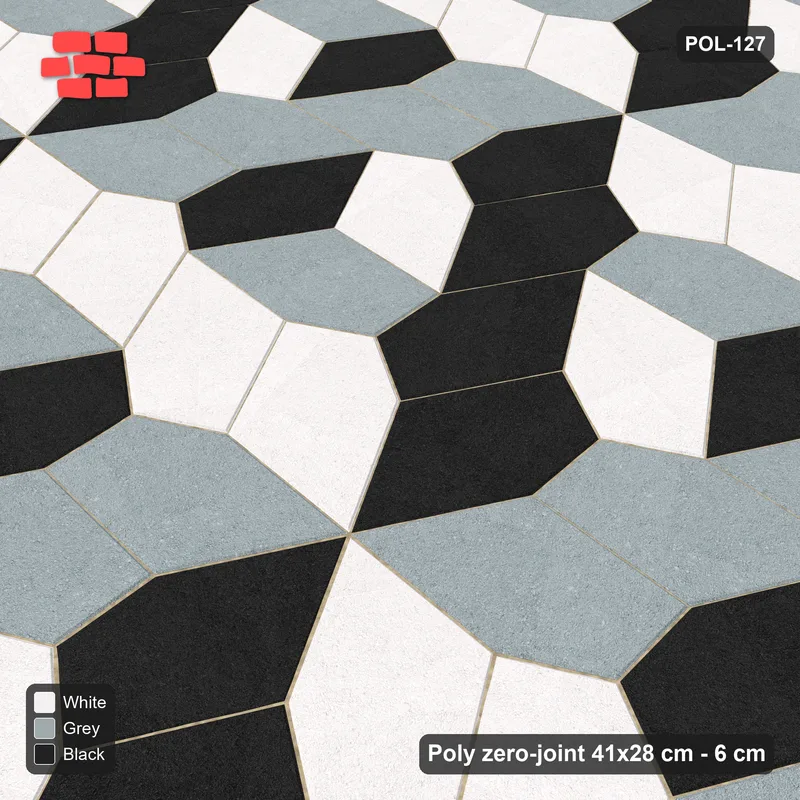 Interlock (Pasco) 41x28 cm · POL-127 · Random Lay Tumbling Three-Tone, Tuxedo, each orientation its own tone (tumbling blocks), kerb frame · Side view Interlock (Pasco) 41x28 cm · POL-127 · Random Lay Tumbling Three-Tone, Tuxedo, each orientation its own tone (tumbling blocks), kerb frame · Side view