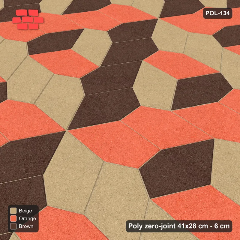 Interlock (Pasco) 41x28 cm · POL-134 · Random Lay Tumbling Three-Tone, Autumn, each orientation its own tone (tumbling blocks), kerb frame · Side view Interlock (Pasco) 41x28 cm · POL-134 · Random Lay Tumbling Three-Tone, Autumn, each orientation its own tone (tumbling blocks), kerb frame · Side view