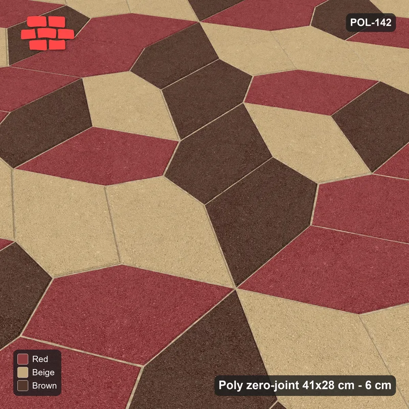 Interlock (Pasco) 41x28 cm · POL-142 · Random Lay Tumbling Three-Tone, Tuscany, each orientation its own tone (tumbling blocks), kerb frame · Side view Interlock (Pasco) 41x28 cm · POL-142 · Random Lay Tumbling Three-Tone, Tuscany, each orientation its own tone (tumbling blocks), kerb frame · Side view