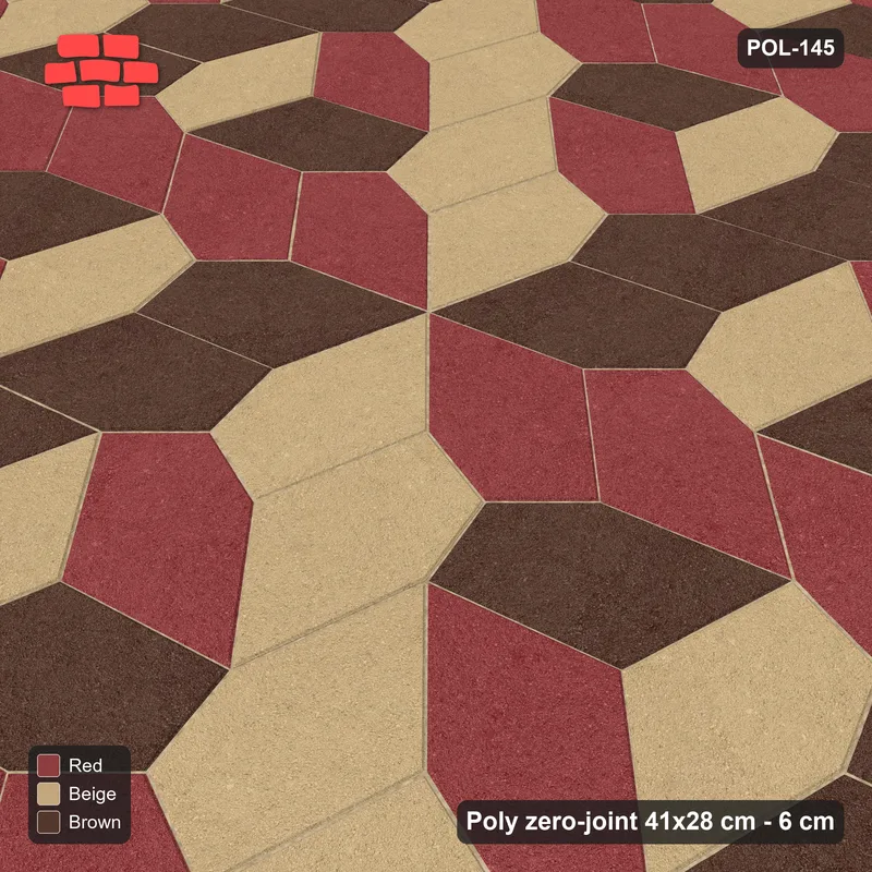 Interlock (Pasco) 41x28 cm · POL-145 · Random Lay Tumbling Three-Tone, Tuscany, each orientation its own tone (tumbling blocks) · Side view Interlock (Pasco) 41x28 cm · POL-145 · Random Lay Tumbling Three-Tone, Tuscany, each orientation its own tone (tumbling blocks) · Side view