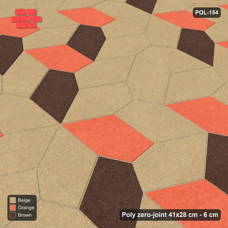 Interlock (Pasco) 41x28 cm · POL-154 · Random Lay Courtyard Cubes, Autumn, light base with two-tone cube faces · Side view Interlock (Pasco) 41x28 cm · POL-154 · Random Lay Courtyard Cubes, Autumn, light base with two-tone cube faces · Side view