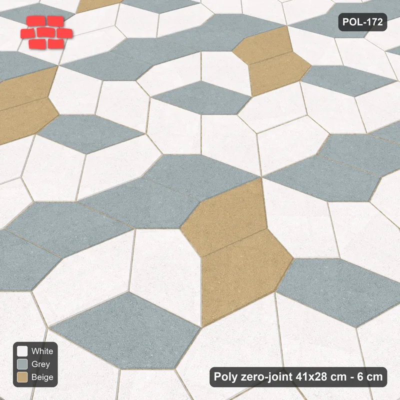 Interlock (Pasco) 41x28 cm · POL-172 · Random Lay Accent Pairs, Coastal, dark orientation + accent pairs · Side view Interlock (Pasco) 41x28 cm · POL-172 · Random Lay Accent Pairs, Coastal, dark orientation + accent pairs · Side view