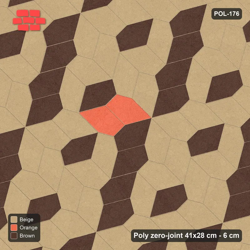 Interlock (Pasco) 41x28 cm · POL-176 · Random Lay Accent Pairs, Autumn, dark orientation + accent pairs, kerb frame · Top view Interlock (Pasco) 41x28 cm · POL-176 · Random Lay Accent Pairs, Autumn, dark orientation + accent pairs, kerb frame · Top view