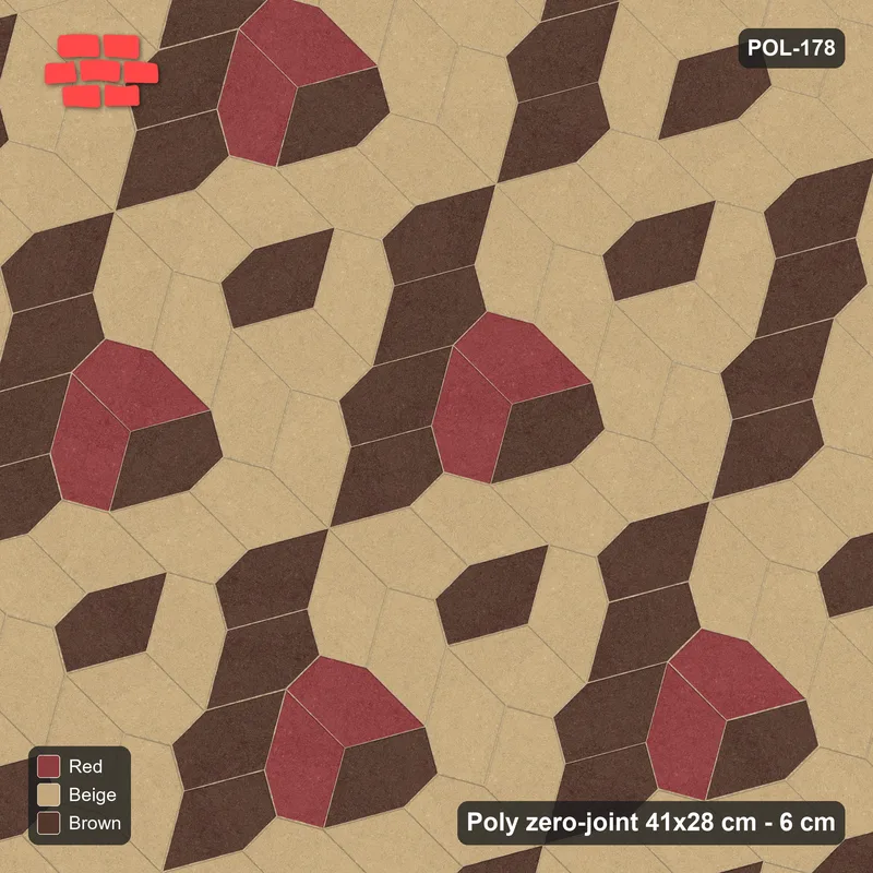 Interlock (Pasco) 41x28 cm · POL-178 · Random Lay Accent Pairs, Tuscany, dark orientation + accent pairs · Top view Interlock (Pasco) 41x28 cm · POL-178 · Random Lay Accent Pairs, Tuscany, dark orientation + accent pairs · Top view