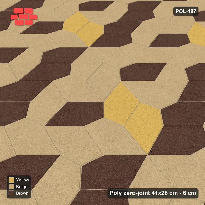 Interlock (Pasco) 41x28 cm · POL-187 · Random Lay Accent Pairs, Harvest Gold, dark orientation + accent pairs · Side view Interlock (Pasco) 41x28 cm · POL-187 · Random Lay Accent Pairs, Harvest Gold, dark orientation + accent pairs · Side view