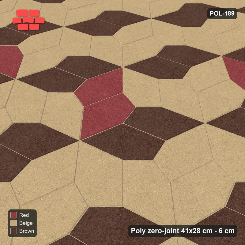 Interlock (Pasco) 41x28 cm · POL-189 · Random Lay Accent Pairs, Tuscany, dark orientation + accent pairs · Side view Interlock (Pasco) 41x28 cm · POL-189 · Random Lay Accent Pairs, Tuscany, dark orientation + accent pairs · Side view