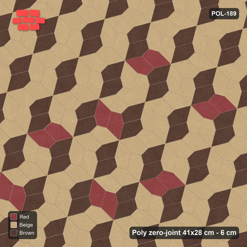 Interlock (Pasco) 41x28 cm · POL-189 · Random Lay Accent Pairs, Tuscany, dark orientation + accent pairs · Top view Interlock (Pasco) 41x28 cm · POL-189 · Random Lay Accent Pairs, Tuscany, dark orientation + accent pairs · Top view