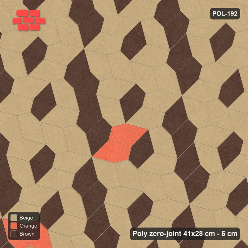 Interlock (Pasco) 41x28 cm · POL-192 · Random Lay Accent Pairs, Autumn, dark orientation + accent pairs, kerb frame · Top view Interlock (Pasco) 41x28 cm · POL-192 · Random Lay Accent Pairs, Autumn, dark orientation + accent pairs, kerb frame · Top view