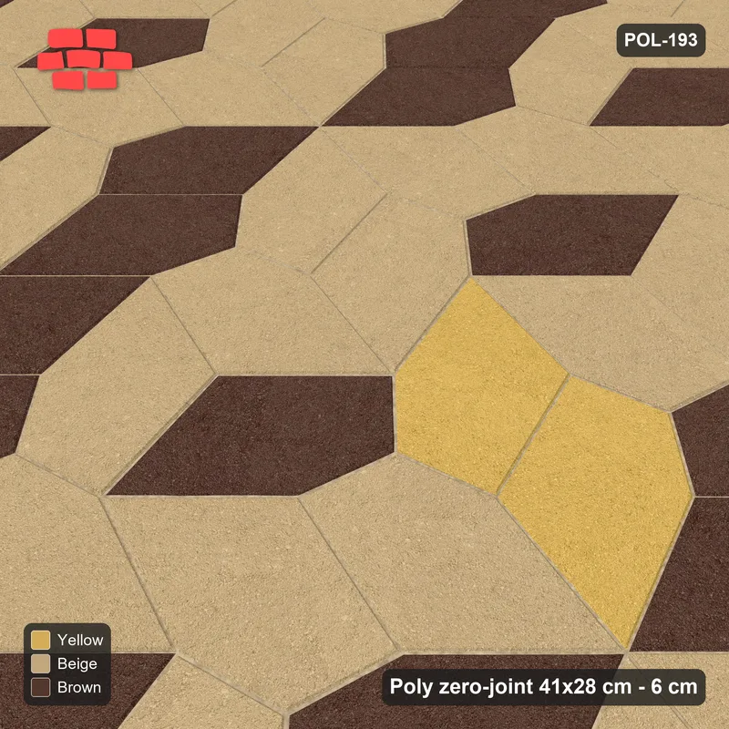 Interlock (Pasco) 41x28 cm · POL-193 · Random Lay Accent Pairs, Harvest Gold, dark orientation + accent pairs · Side view Interlock (Pasco) 41x28 cm · POL-193 · Random Lay Accent Pairs, Harvest Gold, dark orientation + accent pairs · Side view