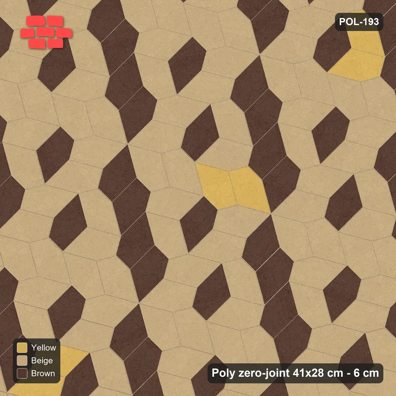 Interlock (Pasco) 41x28 cm · POL-193 · Random Lay Accent Pairs, Harvest Gold, dark orientation + accent pairs · Top view Interlock (Pasco) 41x28 cm · POL-193 · Random Lay Accent Pairs, Harvest Gold, dark orientation + accent pairs · Top view