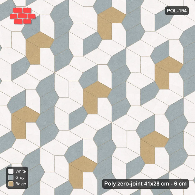Interlock (Pasco) 41x28 cm · POL-194 · Random Lay Accent Pairs, Coastal, dark orientation + accent pairs · Top view Interlock (Pasco) 41x28 cm · POL-194 · Random Lay Accent Pairs, Coastal, dark orientation + accent pairs · Top view