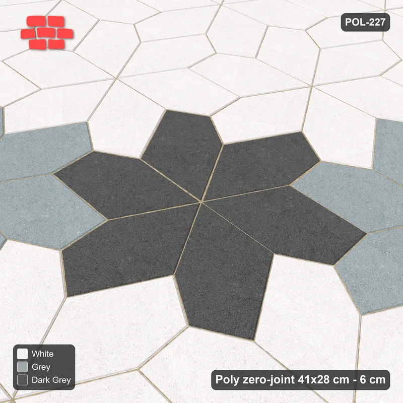 Interlock (Pasco) 41x28 cm · POL-227 · Random Lay Star Bands, Monochrome, single star band · Side view Interlock (Pasco) 41x28 cm · POL-227 · Random Lay Star Bands, Monochrome, single star band · Side view