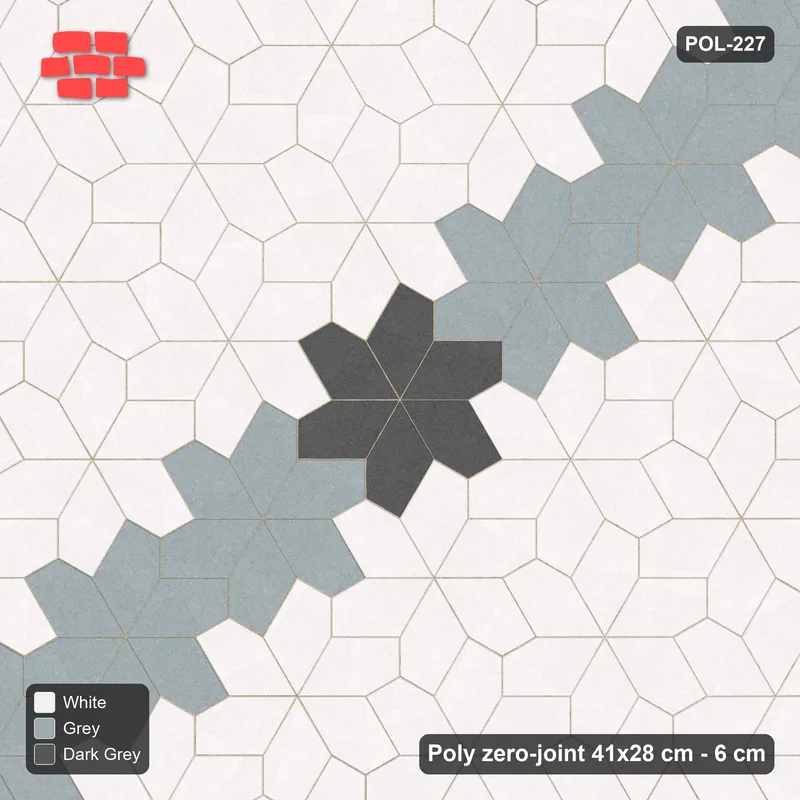 Interlock (Pasco) 41x28 cm · POL-227 · Random Lay Star Bands, Monochrome, single star band · Top view Interlock (Pasco) 41x28 cm · POL-227 · Random Lay Star Bands, Monochrome, single star band · Top view