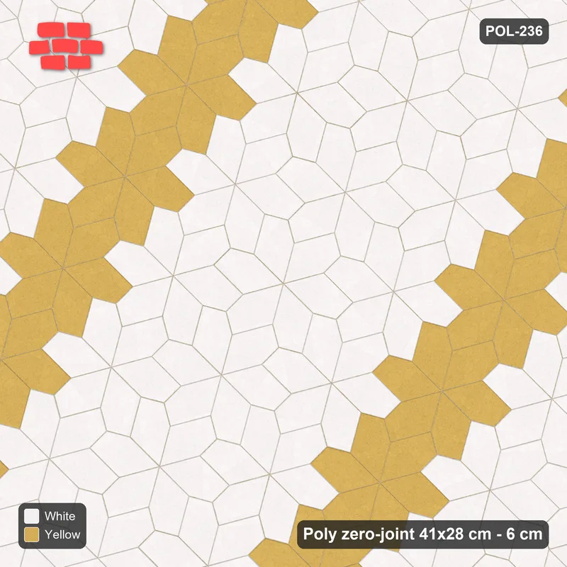 Interlock (Pasco) 41x28 cm · POL-236 · Random Lay Star Bands, Ivory & Ochre, twin star bands · Top view Interlock (Pasco) 41x28 cm · POL-236 · Random Lay Star Bands, Ivory & Ochre, twin star bands · Top view