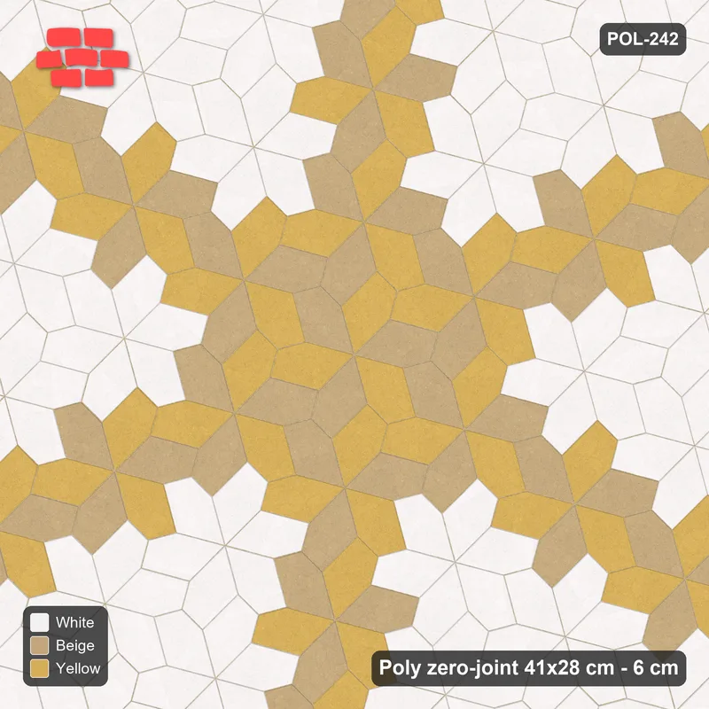 Interlock (Pasco) 41x28 cm · POL-242 · Random Lay Star Bands, Golden Sand, six-arm star asterisk · Top view Interlock (Pasco) 41x28 cm · POL-242 · Random Lay Star Bands, Golden Sand, six-arm star asterisk · Top view