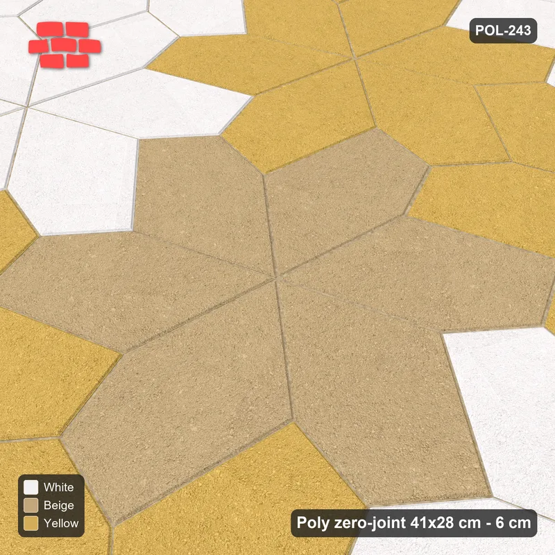 Interlock (Pasco) 41x28 cm · POL-243 · Random Lay Star Bands, Golden Sand, crossing star bands · Side view Interlock (Pasco) 41x28 cm · POL-243 · Random Lay Star Bands, Golden Sand, crossing star bands · Side view