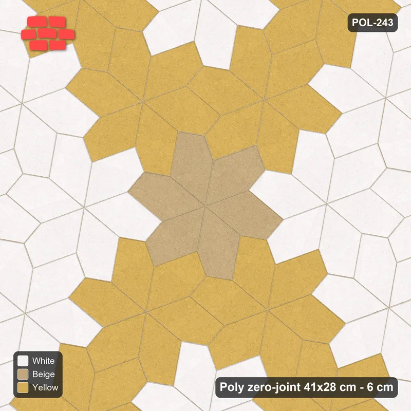 Interlock (Pasco) 41x28 cm · POL-243 · Random Lay Star Bands, Golden Sand, crossing star bands · Top view Interlock (Pasco) 41x28 cm · POL-243 · Random Lay Star Bands, Golden Sand, crossing star bands · Top view