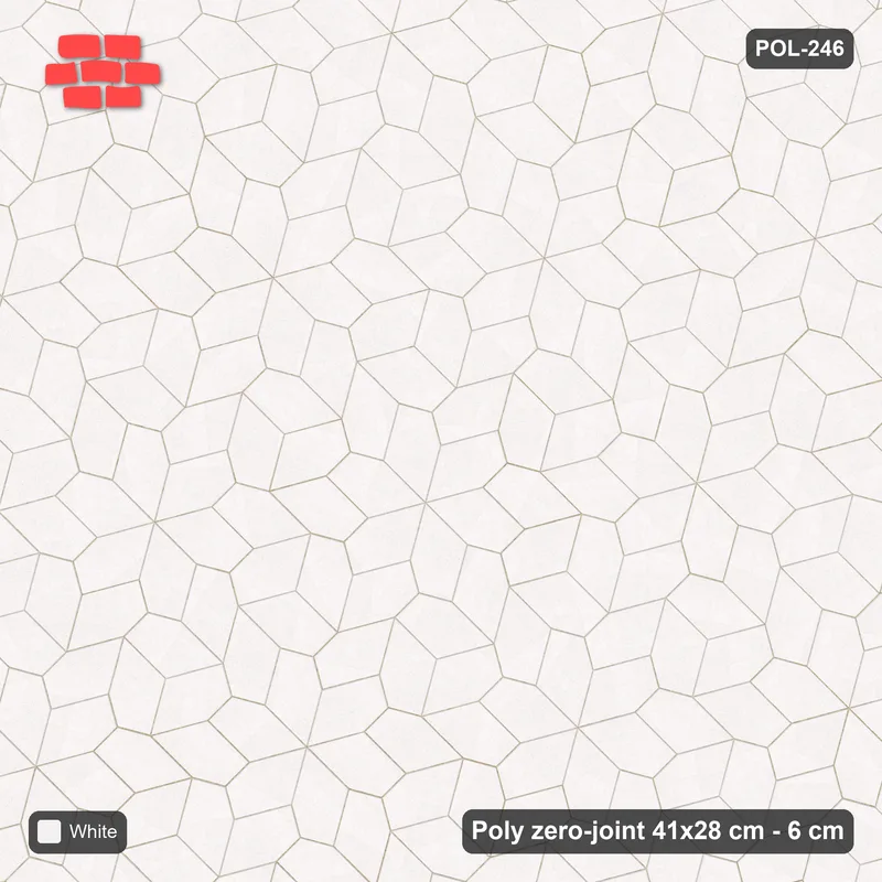Interlock (Pasco) 41x28 cm · POL-246 · Random Lay Plain Field, Pure White, plain field · Top view Interlock (Pasco) 41x28 cm · POL-246 · Random Lay Plain Field, Pure White, plain field · Top view