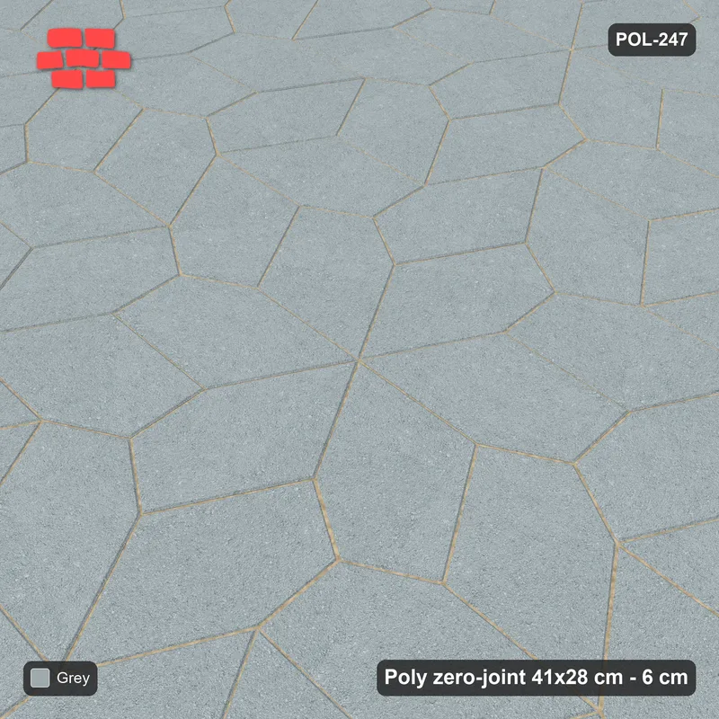 Interlock (Pasco) 41x28 cm · POL-247 · Random Lay Plain Field, Classic Grey, plain field · Side view Interlock (Pasco) 41x28 cm · POL-247 · Random Lay Plain Field, Classic Grey, plain field · Side view