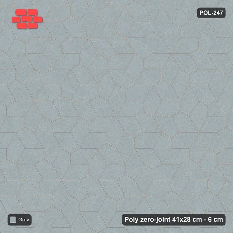 Interlock (Pasco) 41x28 cm · POL-247 · Random Lay Plain Field, Classic Grey, plain field · Top view Interlock (Pasco) 41x28 cm · POL-247 · Random Lay Plain Field, Classic Grey, plain field · Top view