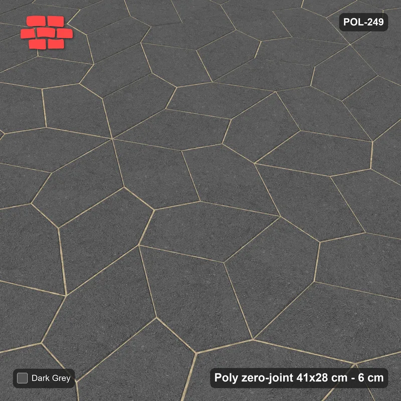 Interlock (Pasco) 41x28 cm · POL-249 · Random Lay Plain Field, Charcoal, plain field · Side view Interlock (Pasco) 41x28 cm · POL-249 · Random Lay Plain Field, Charcoal, plain field · Side view