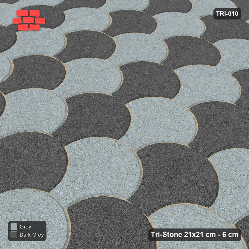 Interlock (Pasco) 21x21 cm · TRI-010 · Scale checker, kerb frame · Side view Interlock (Pasco) 21x21 cm · TRI-010 · Scale checker, kerb frame · Side view
