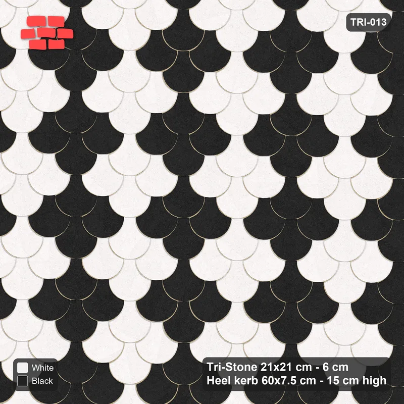 Interlock (Pasco) 21x21 cm · TRI-013 · Scale checker, turned 180 deg, kerb frame · Top view Interlock (Pasco) 21x21 cm · TRI-013 · Scale checker, turned 180 deg, kerb frame · Top view