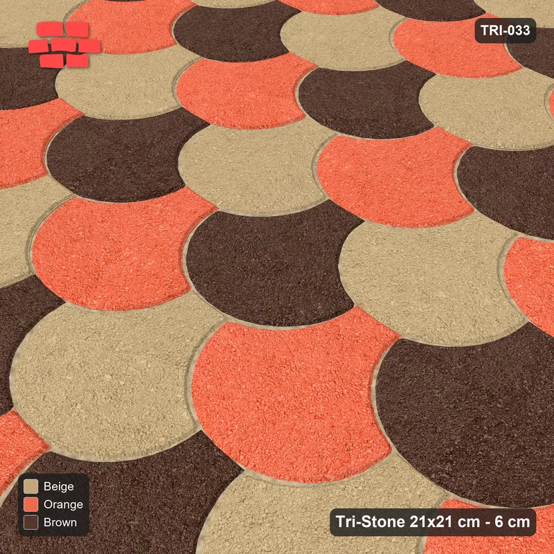 Interlock (Pasco) 21x21 cm · TRI-033 · Tumbling blocks, turned 180 deg, kerb frame · Side view Interlock (Pasco) 21x21 cm · TRI-033 · Tumbling blocks, turned 180 deg, kerb frame · Side view