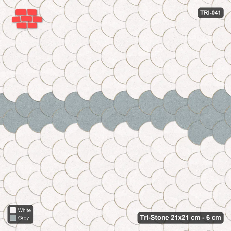 Interlock (Pasco) 21x21 cm · TRI-041 · Central feature band, turned 90 deg · Top view Interlock (Pasco) 21x21 cm · TRI-041 · Central feature band, turned 90 deg · Top view