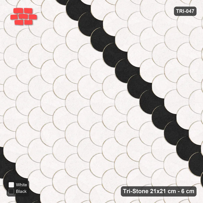 Interlock (Pasco) 21x21 cm · TRI-047 · Scale rows B, turned 90 deg, kerb frame · Top view Interlock (Pasco) 21x21 cm · TRI-047 · Scale rows B, turned 90 deg, kerb frame · Top view