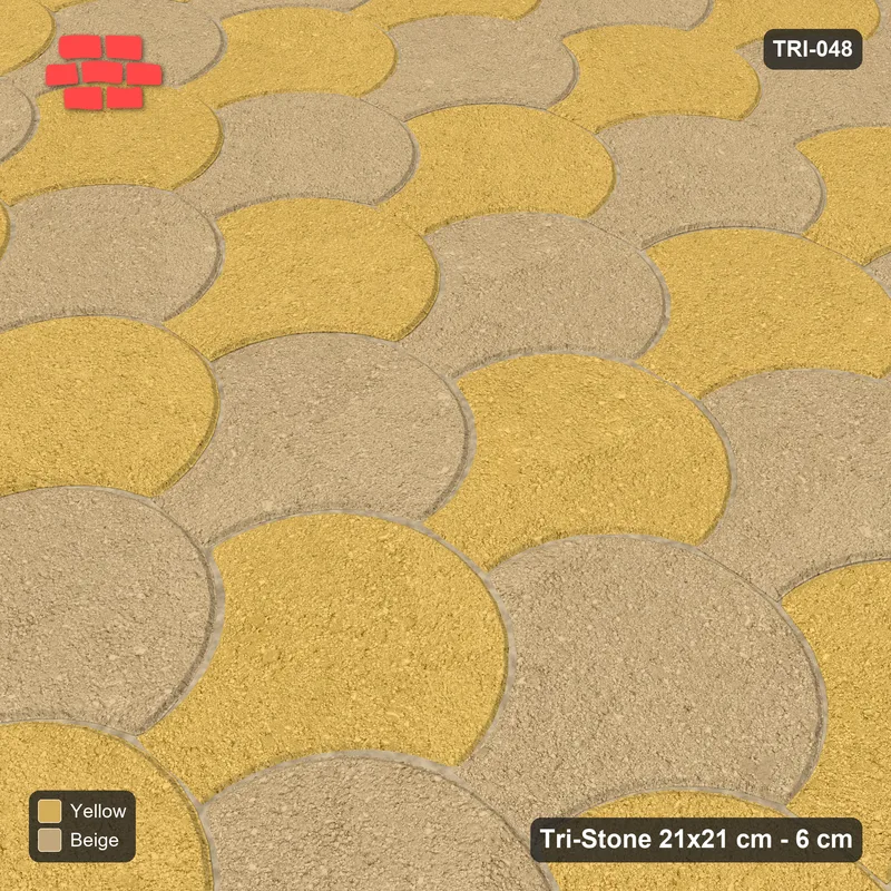 Interlock (Pasco) 21x21 cm · TRI-048 · Scale checker, kerb frame · Side view Interlock (Pasco) 21x21 cm · TRI-048 · Scale checker, kerb frame · Side view