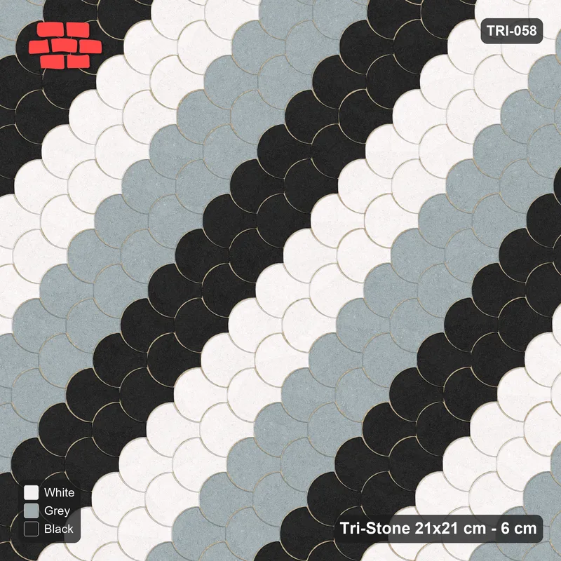 Interlock (Pasco) 21x21 cm · TRI-058 · Wide tumbling diagonals A, turned 90 deg, kerb frame - Tuxedo · Top view Interlock (Pasco) 21x21 cm · TRI-058 · Wide tumbling diagonals A, turned 90 deg, kerb frame - Tuxedo · Top view