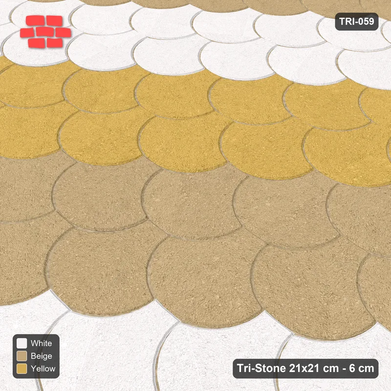 Interlock (Pasco) 21x21 cm · TRI-059 · Wide tumbling diagonals B, turned 180 deg - Golden Sand · Side view Interlock (Pasco) 21x21 cm · TRI-059 · Wide tumbling diagonals B, turned 180 deg - Golden Sand · Side view