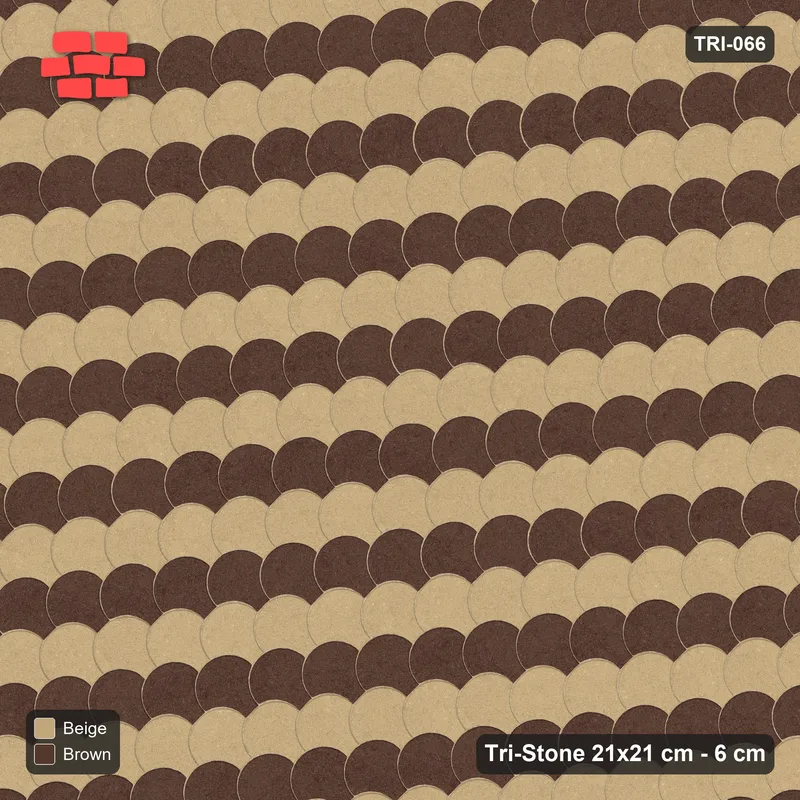 Interlock (Pasco) 21x21 cm · TRI-066 · Two-tone diagonal steps A, turned 45 deg - Sandstone · Top view Interlock (Pasco) 21x21 cm · TRI-066 · Two-tone diagonal steps A, turned 45 deg - Sandstone · Top view